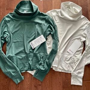 2 lululemon ready to rulu pullover sweaters Green and White BOTH SWEATERS